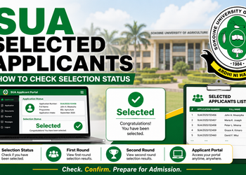 SUA Selected Applicants 2026/2027: How to Check Selection Status
